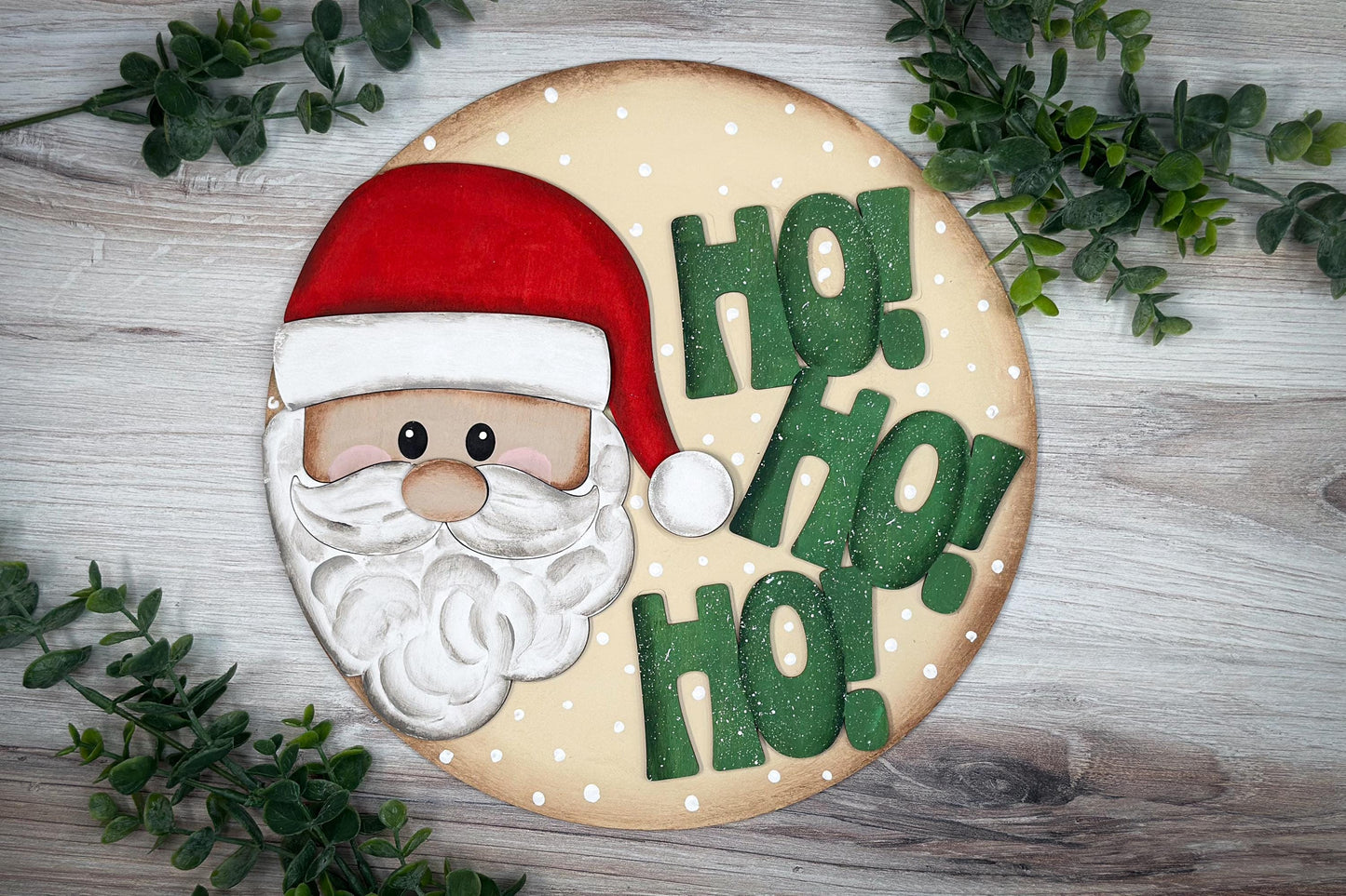 Ho Ho Ho Santa SVG Laser Cut File – Stacked Vertical Christmas Sign – Festive Holiday Wall Decor