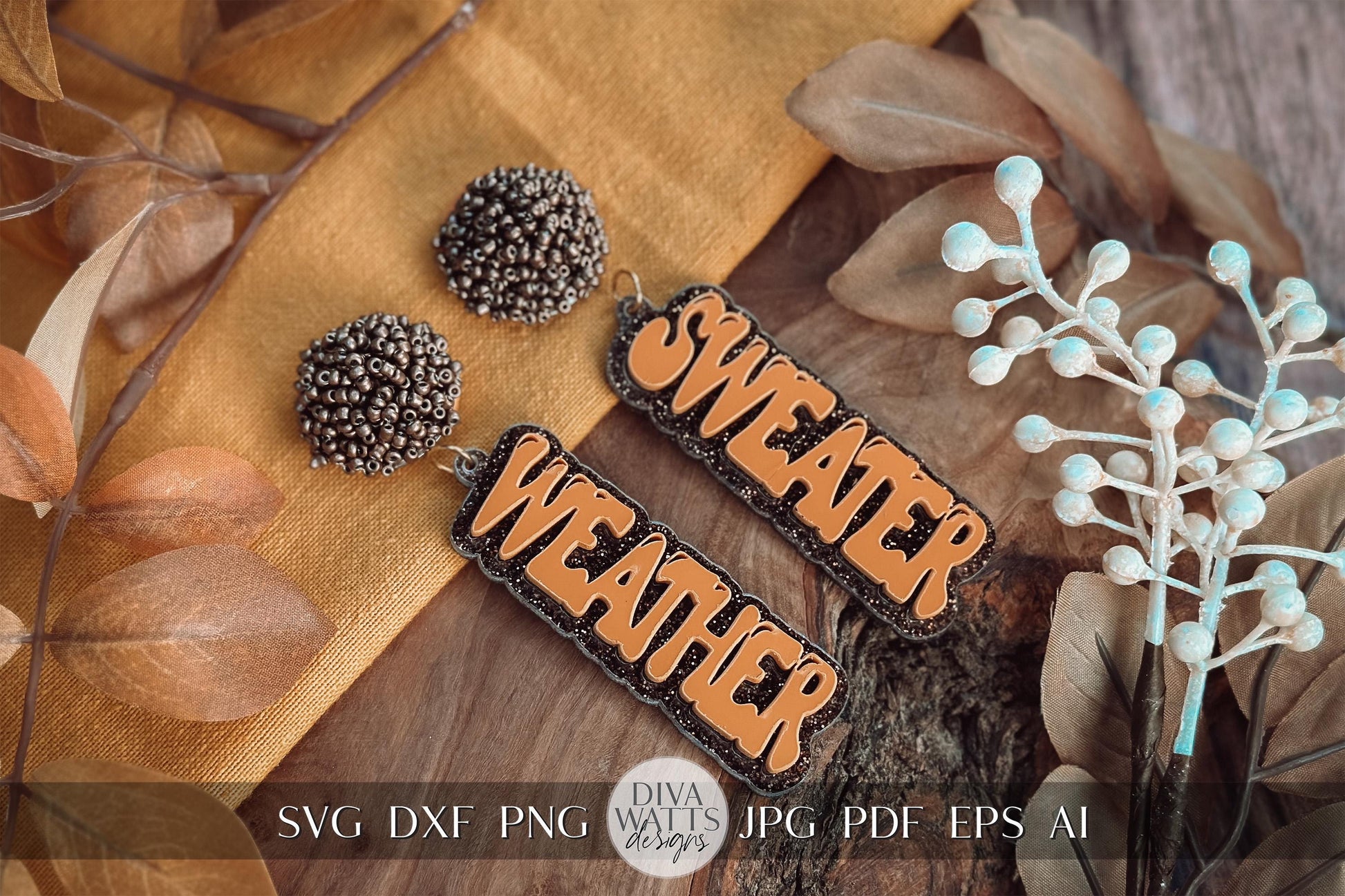 Sweater Weather Earrings SVG - Cozy Glowforge SVG, Xtool SVG, Earring svg Design for Crafting!