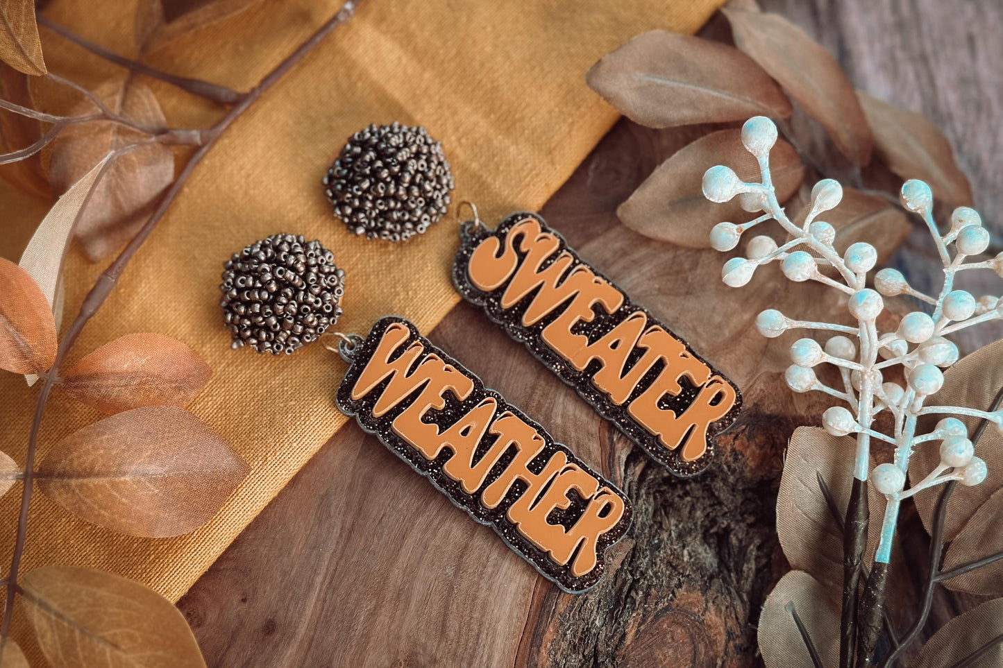Sweater Weather Earrings SVG - Cozy Glowforge SVG, Xtool SVG, Earring svg Design for Crafting!