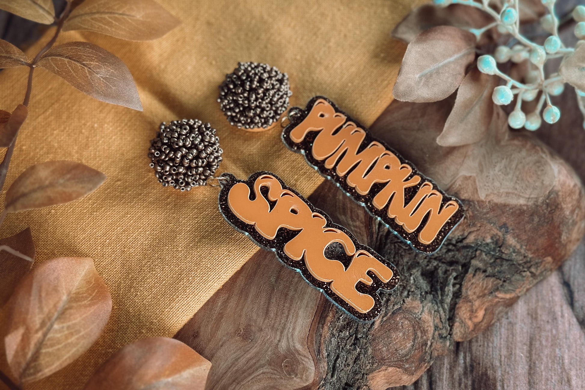 Pumpkin Spice Layered Earrings SVG - Fall Glowforge SVG, Xtool SVG, Earring svg Design for Crafting!