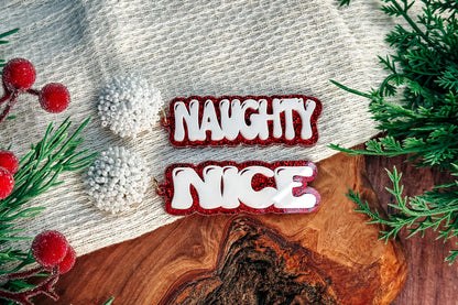 Naughty & Nice Layered Earrings SVG - Christmas Glowforge SVG, Xtool SVG, Earring svg Design for Crafting!
