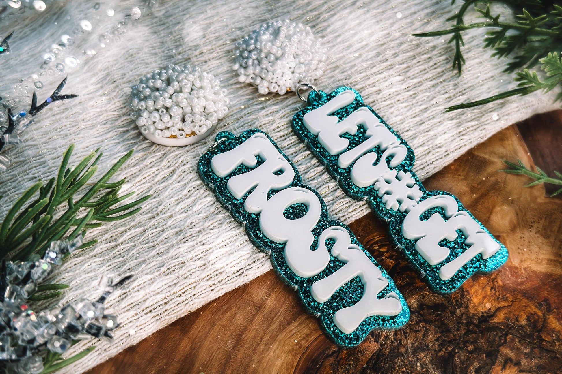 Let's Get Frosty Earrings SVG - Winter Glowforge SVG, Xtool SVG, Earring svg Design for Crafting!