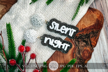 Silent Night Earrings SVG - Christmas Glowforge SVG, Xtool SVG, Earring Svg Design for Crafting!