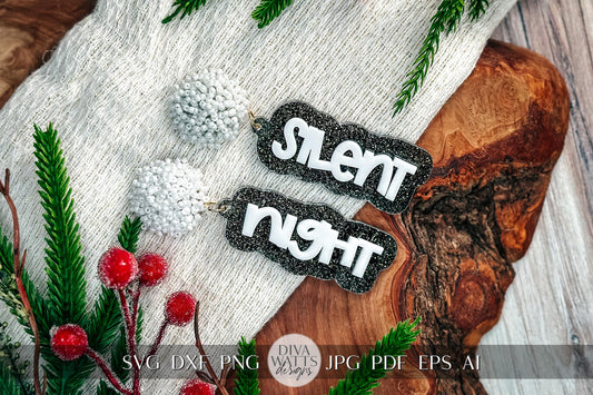 Silent Night Earrings SVG - Christmas Glowforge SVG, Xtool SVG, Earring Svg Design for Crafting!