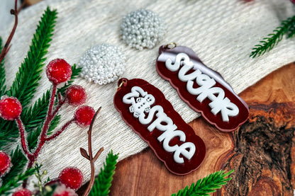 Sugar & Spice Layered Earrings SVG - Festive Glowforge SVG, Xtool SVG, Earring svg Design for Crafting!
