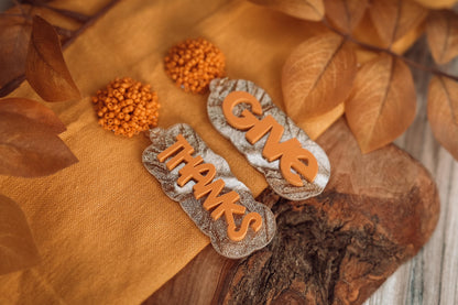 Give Thanks Layered Earrings SVG - Thanksgiving Glowforge SVG, Xtool svg, Earring SVG Design for Crafting!