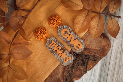 Give Thanks Layered Earrings SVG - Thanksgiving Glowforge SVG, Xtool svg, Earring SVG Design for Crafting!