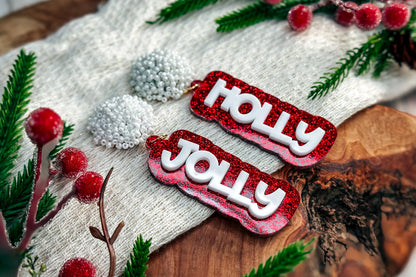 Holly Jolly Layered Earrings SVG - Christmas Glowforge SVG, Xtool SVG, Earring svg Design for Crafting!