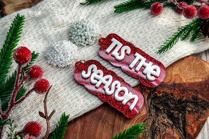 Tis the Season Layered Earrings SVG - Christmas Glowforge SVG, Xtool SVG, Earring svg Design for Crafting!