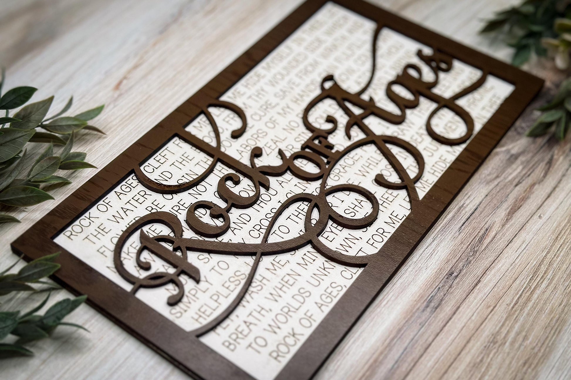 Rock of Ages Hymn Wall Art | Two-Layer Laser Cut File | Easy-to-Cut Christian Decor SVG | Hymn SVG For Laser Sign Glowforge SVG Xtool svg