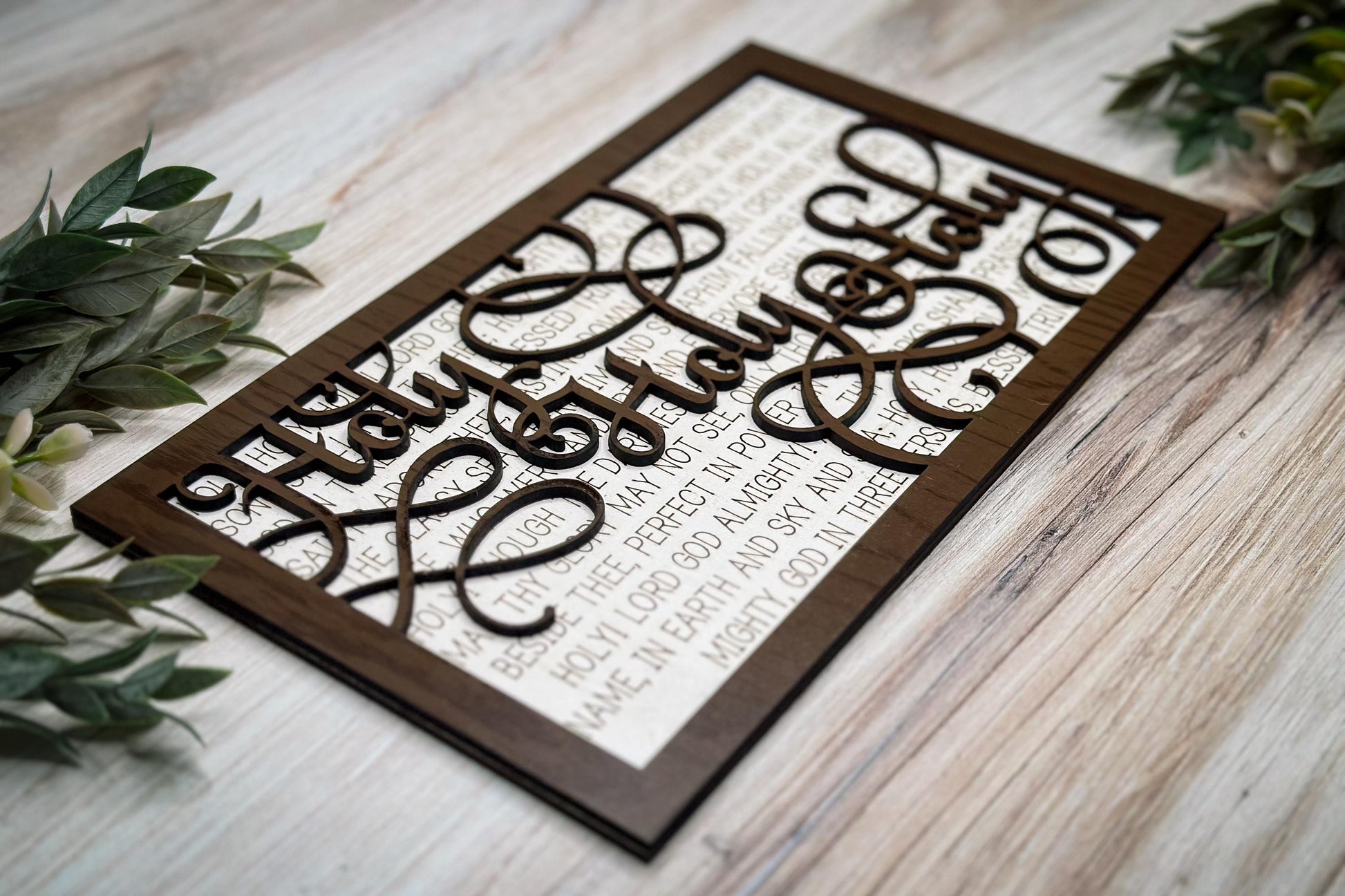 Holy Holy Holy Hymn Wall Art | Two-Layer Laser Cut File | Easy to Cut Scripture Decor SVG | Hymn SVG For Laser Sign Glowforge SVG Xtool svg