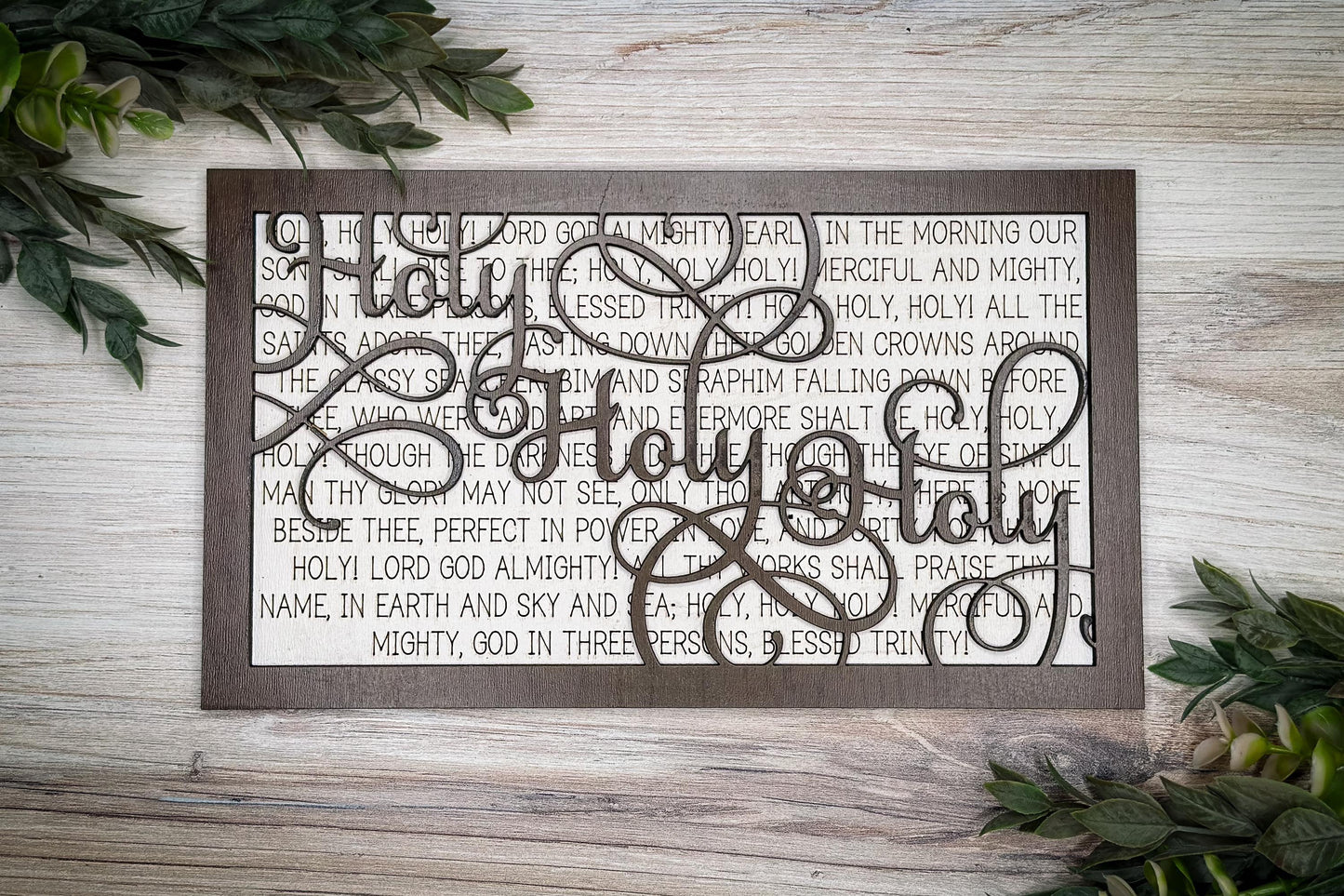 Holy Holy Holy Hymn Wall Art | Two-Layer Laser Cut File | Easy to Cut Scripture Decor SVG | Hymn SVG For Laser Sign Glowforge SVG Xtool svg