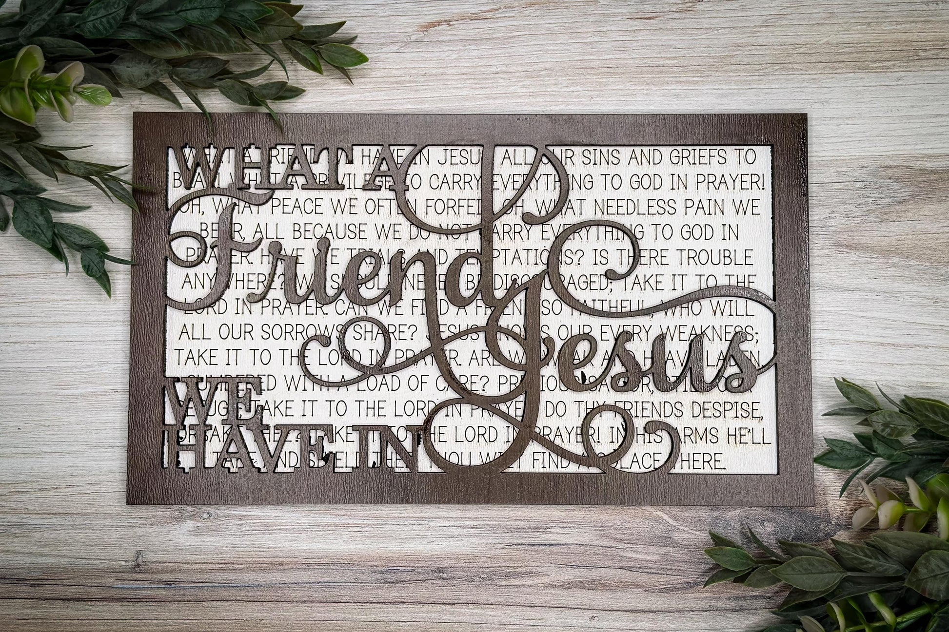 What a Friend We Have in Jesus Hymn Wall Art | Two-Layer Laser Cut File | Easy-Cut Christian SVG | Hymn SVG For Laser Sign Glowforge SVG