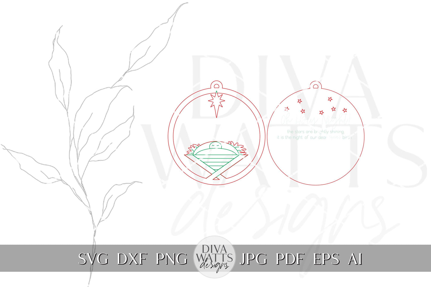 Oh Holy Night Nativity Ornament SVG Laser Cut File | Christmas Religious Ornament | DIY Holiday Decor | Glowforge Ready SVG