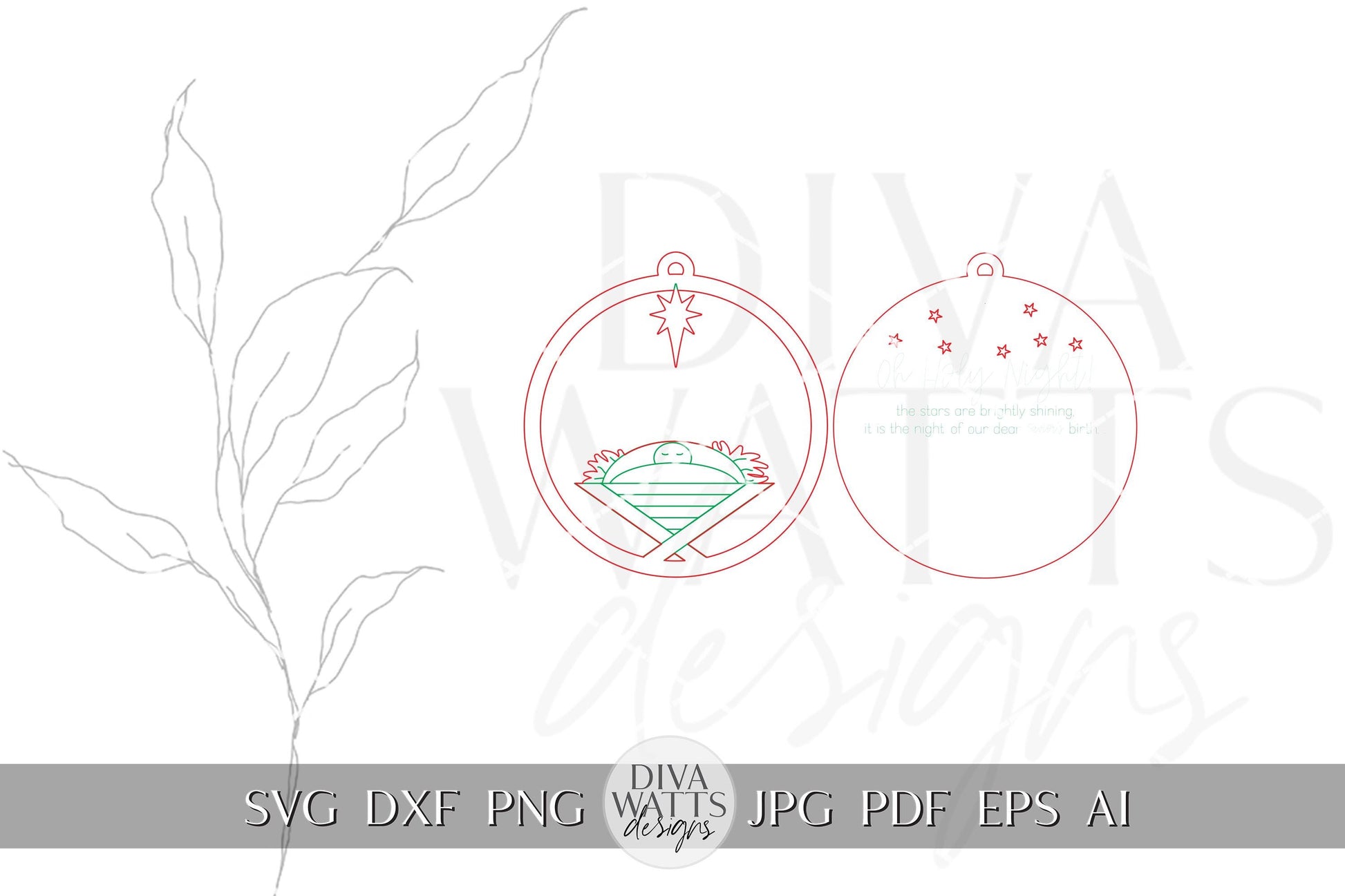 Oh Holy Night Nativity Ornament SVG Laser Cut File | Christmas Religious Ornament | DIY Holiday Decor | Glowforge Ready SVG