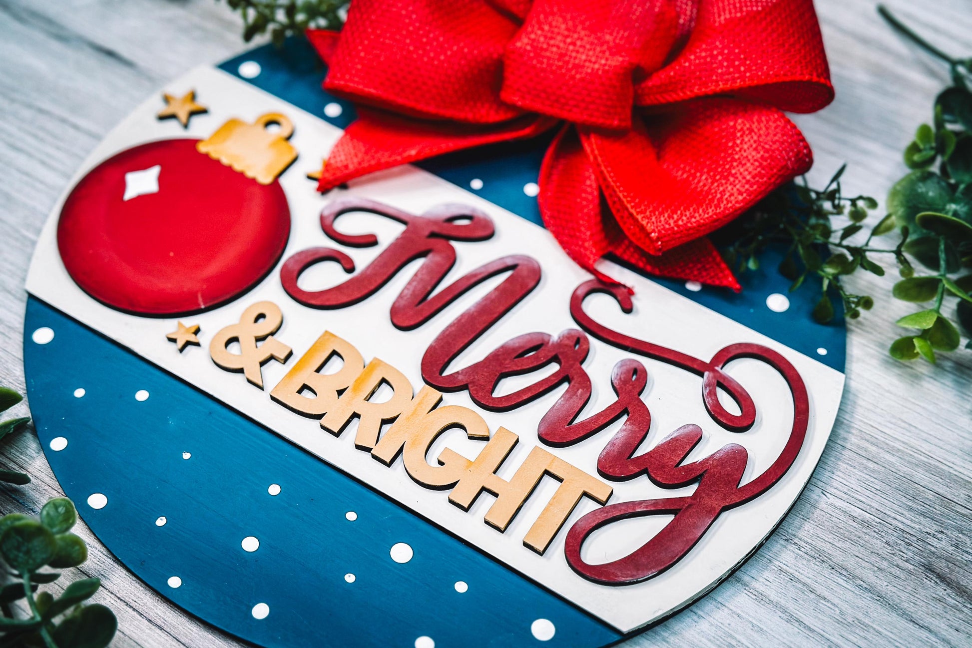 Merry and Bright Laser Cut File | Ornament with Stars & Sparkle Design | Christmas Holiday SVG for DIY Decor and Gifts