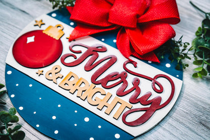 Merry and Bright Laser Cut File | Ornament with Stars & Sparkle Design | Christmas Holiday SVG for DIY Decor and Gifts