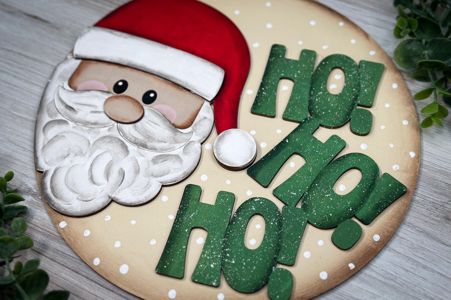 Ho Ho Ho Santa SVG Laser Cut File – Stacked Vertical Christmas Sign – Festive Holiday Wall Decor