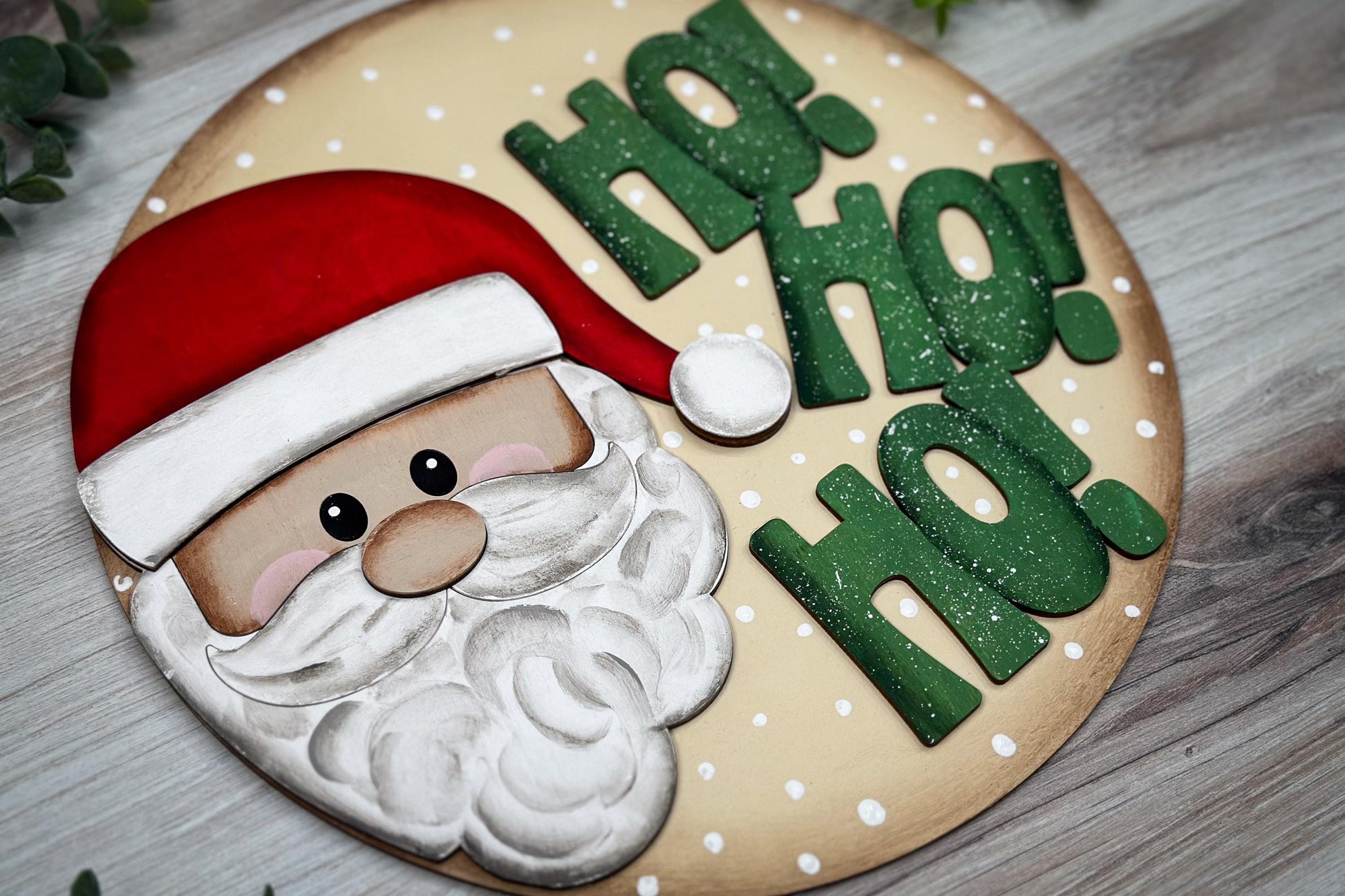 Ho Ho Ho Santa SVG Laser Cut File – Stacked Vertical Christmas Sign – Festive Holiday Wall Decor