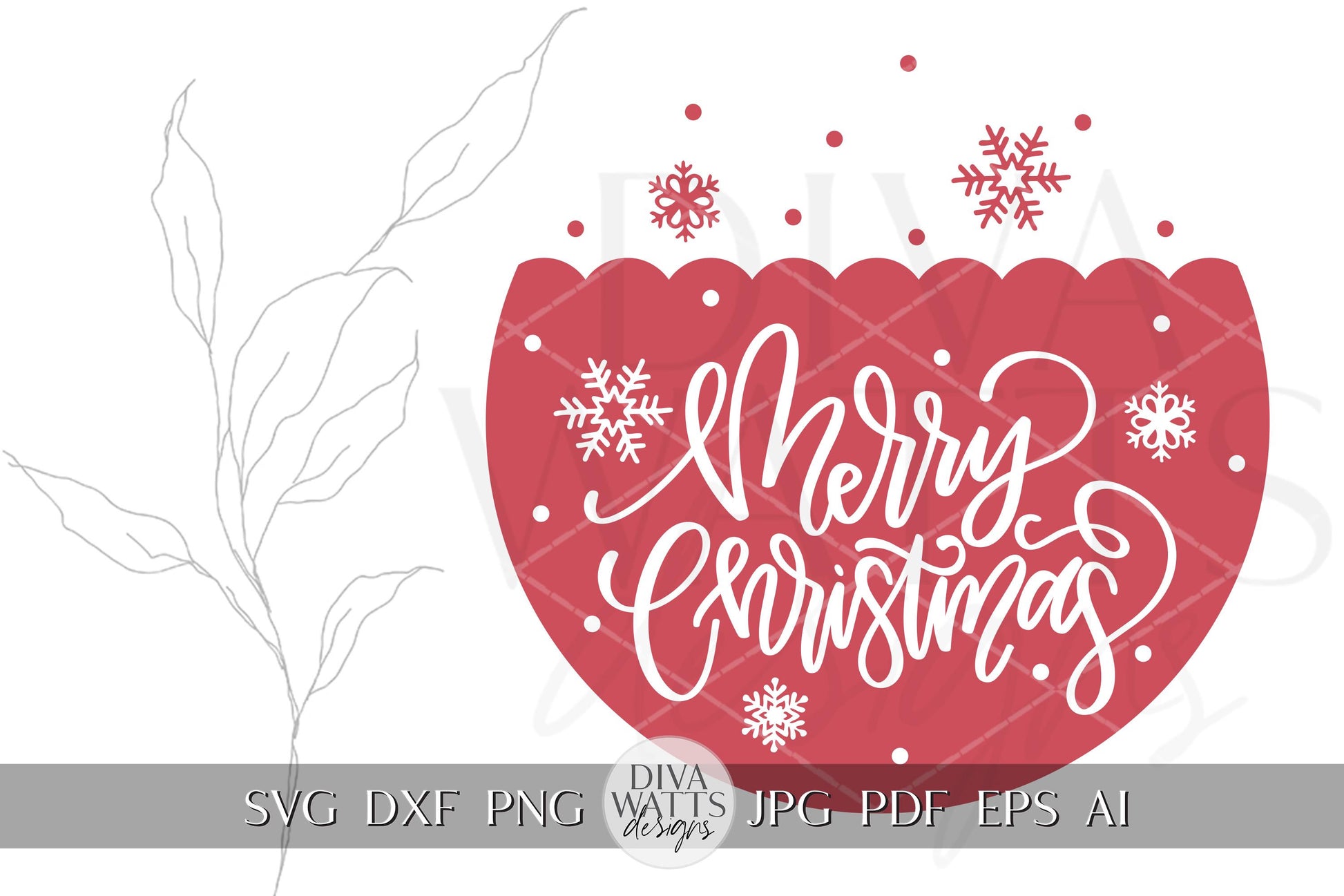 Merry Christmas Ornament SVG | Festive Holiday Sign Digital Cut File for Cricut & Silhouette