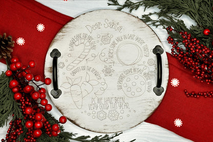 Santa Cookie Tray Laser File | Scoring-Only Christmas SVG | Fast Laser Cutting Design for Holiday Crafting