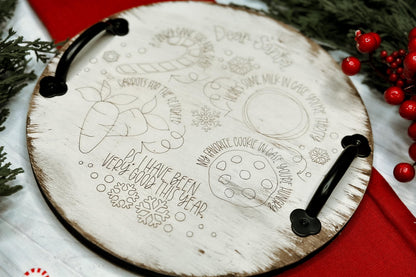 Santa Milk & Cookies Tray Laser File | Fast Scoring-Only Christmas SVG | DIY Holiday Decor Design | Santa Tray Laser SVG | Easy Laser Design