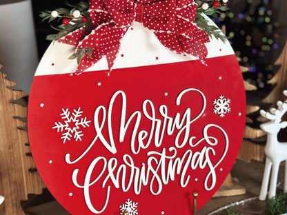Merry Christmas Laser Cut File | Festive Christmas Door Hanger SVG | DIY Holiday Decor Design