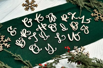 Monogram Christmas Ornament Laser Cut File | 4 Ornament Designs | DIY Holiday Laser SVG | Hand Lettered Monogram | Shiplap Ornament SVG