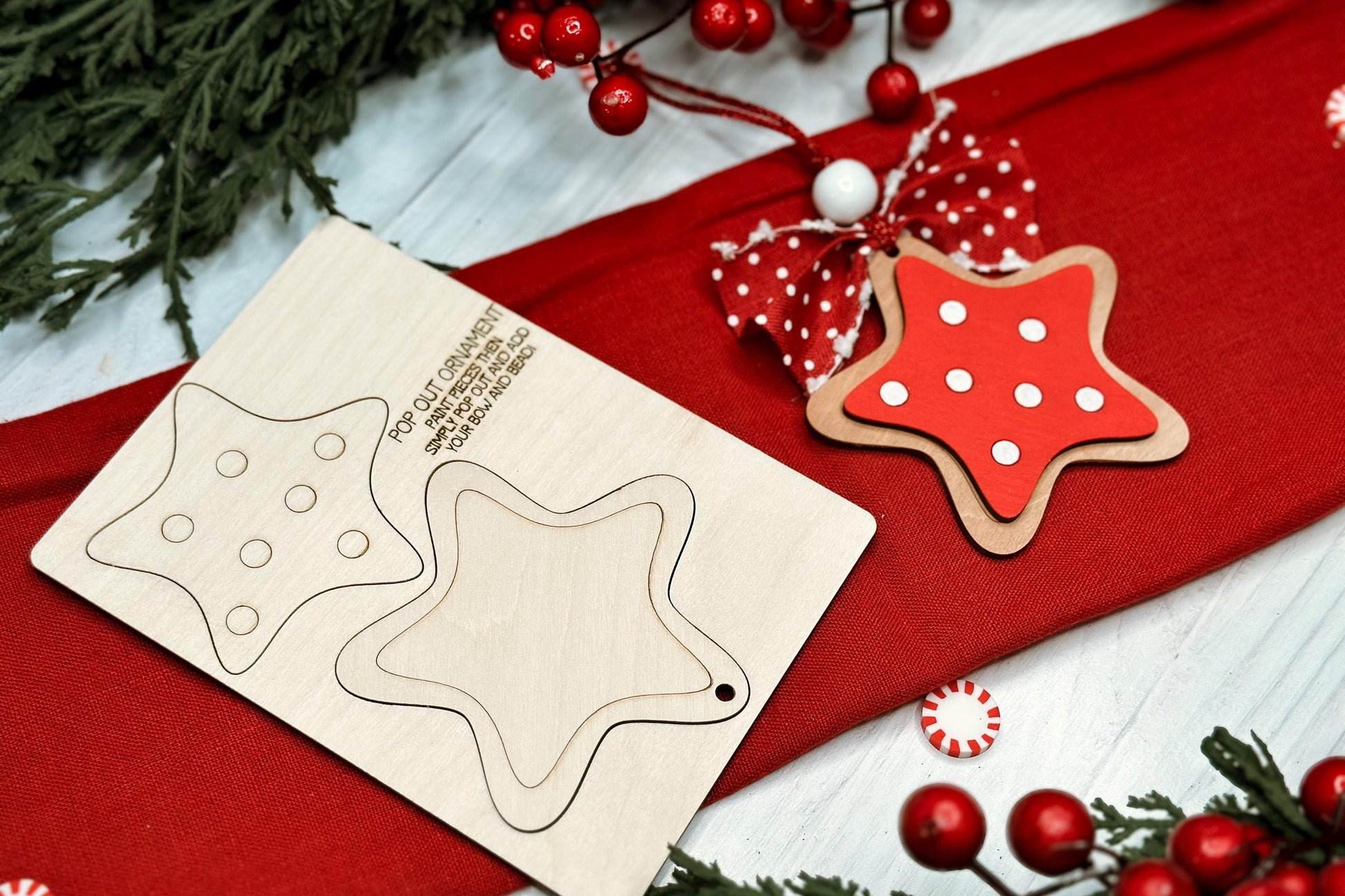 Snowman Pop Out Ornament SVG | Laser Cut Christmas Ornament Template | DIY Holiday Craft | Ornament Bar Design | Ornament Bar Ornament