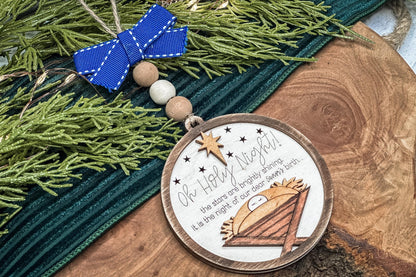 Oh Holy Night Nativity Ornament SVG Laser Cut File | Christmas Religious Ornament | DIY Holiday Decor | Glowforge Ready SVG