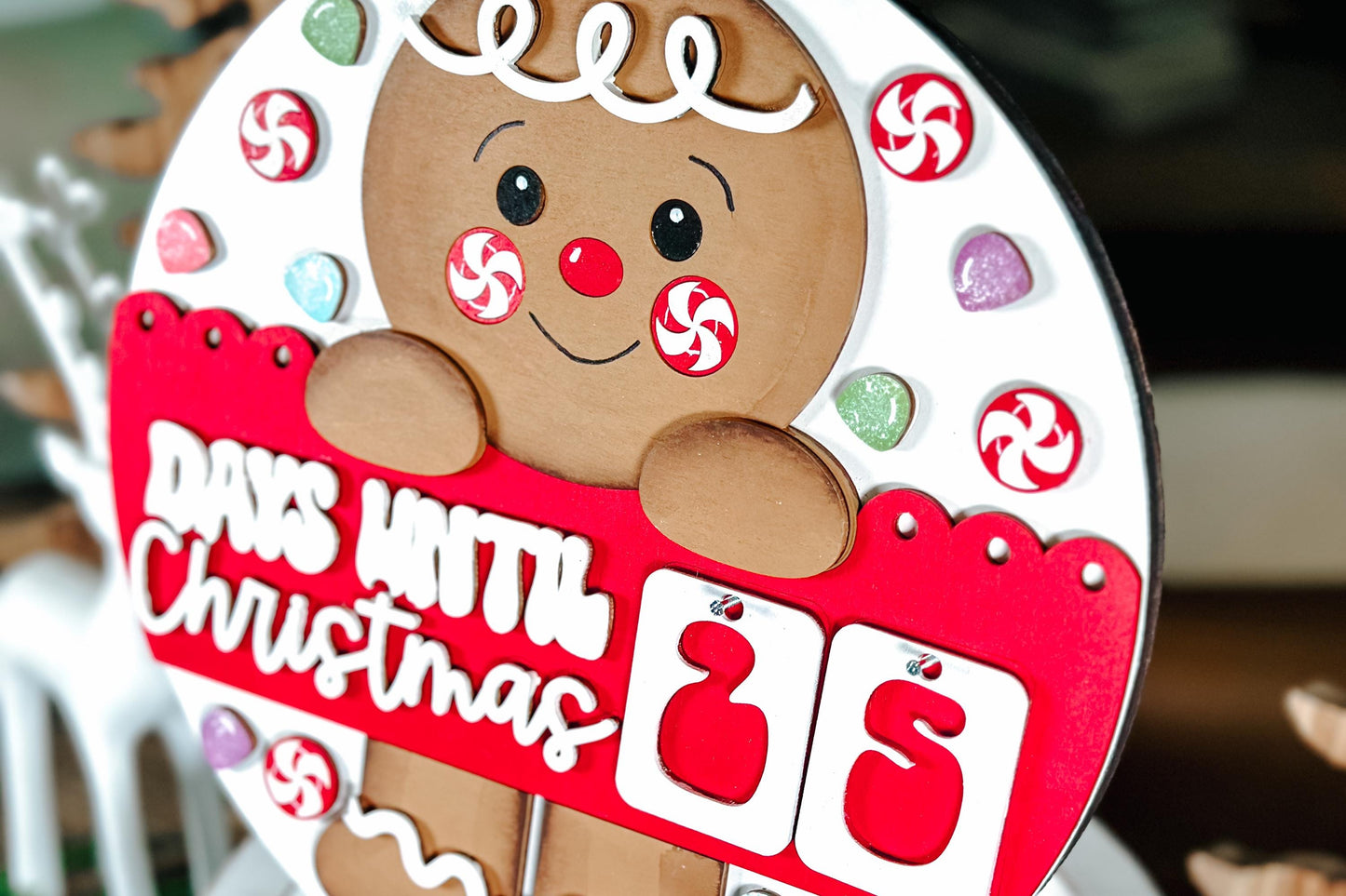 Gingerbread Christmas Countdown SVG - Days Until Christmas Laser Cut File - Holiday Decor SVG