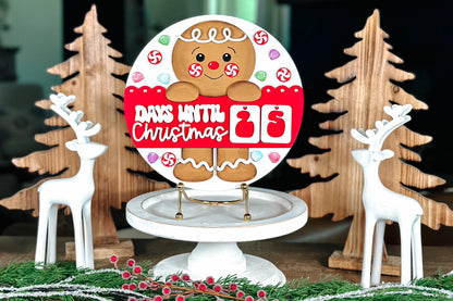 Gingerbread Christmas Countdown SVG - Days Until Christmas Laser Cut File - Holiday Decor SVG