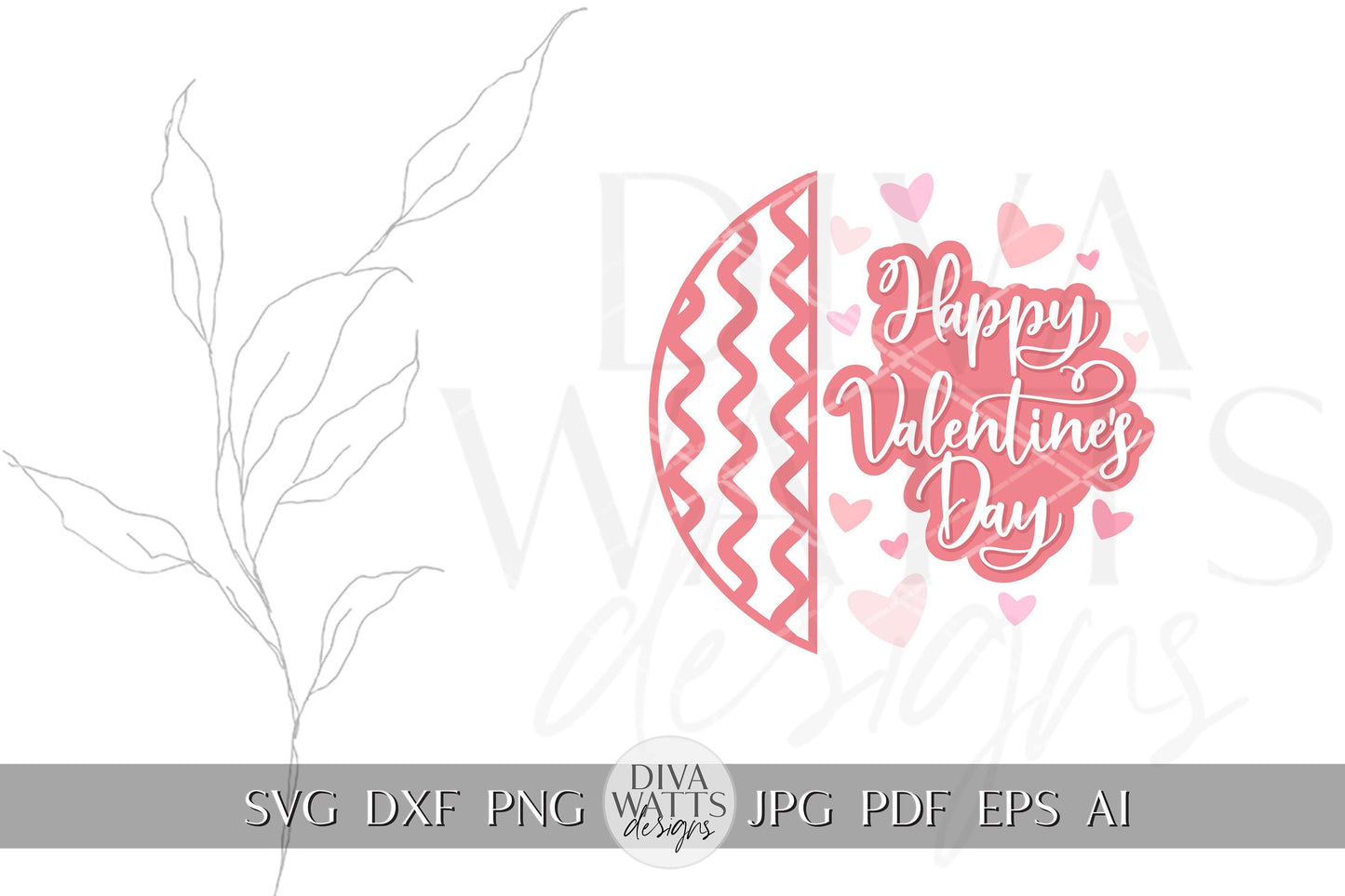 Happy Valentine's Day SVG | Valentine Door Hanger Design | Cricut & Silhouette Cut File | Valentine's Day Door Hanger svg