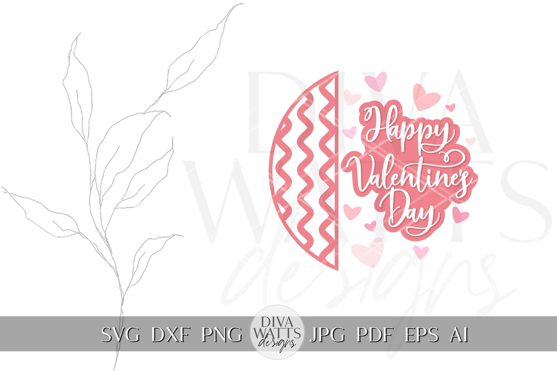 Happy Valentine's Day SVG | Valentine Door Hanger Design | Cricut & Silhouette Cut File | Valentine's Day Door Hanger svg