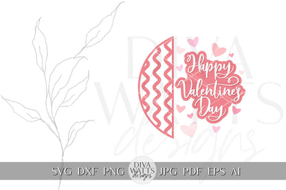 Happy Valentine's Day SVG | Valentine Door Hanger Design | Cricut & Silhouette Cut File | Valentine's Day Door Hanger svg