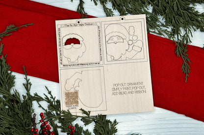 Santa Tracker Pop-Out Ornament Laser File svg - DIY QR Code Ornament Design | DIY Layered Ornament svg | Ornament Bar Crafting | Christmas
