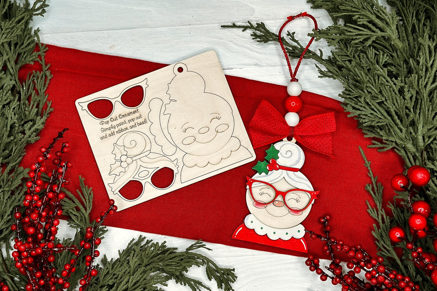 Pop-Out Christmas Tree Ornament Laser File | DIY Layered Ornament SVG | Perfect for Ornament Bar Crafting | Christmas Cookie Pop Out Laser