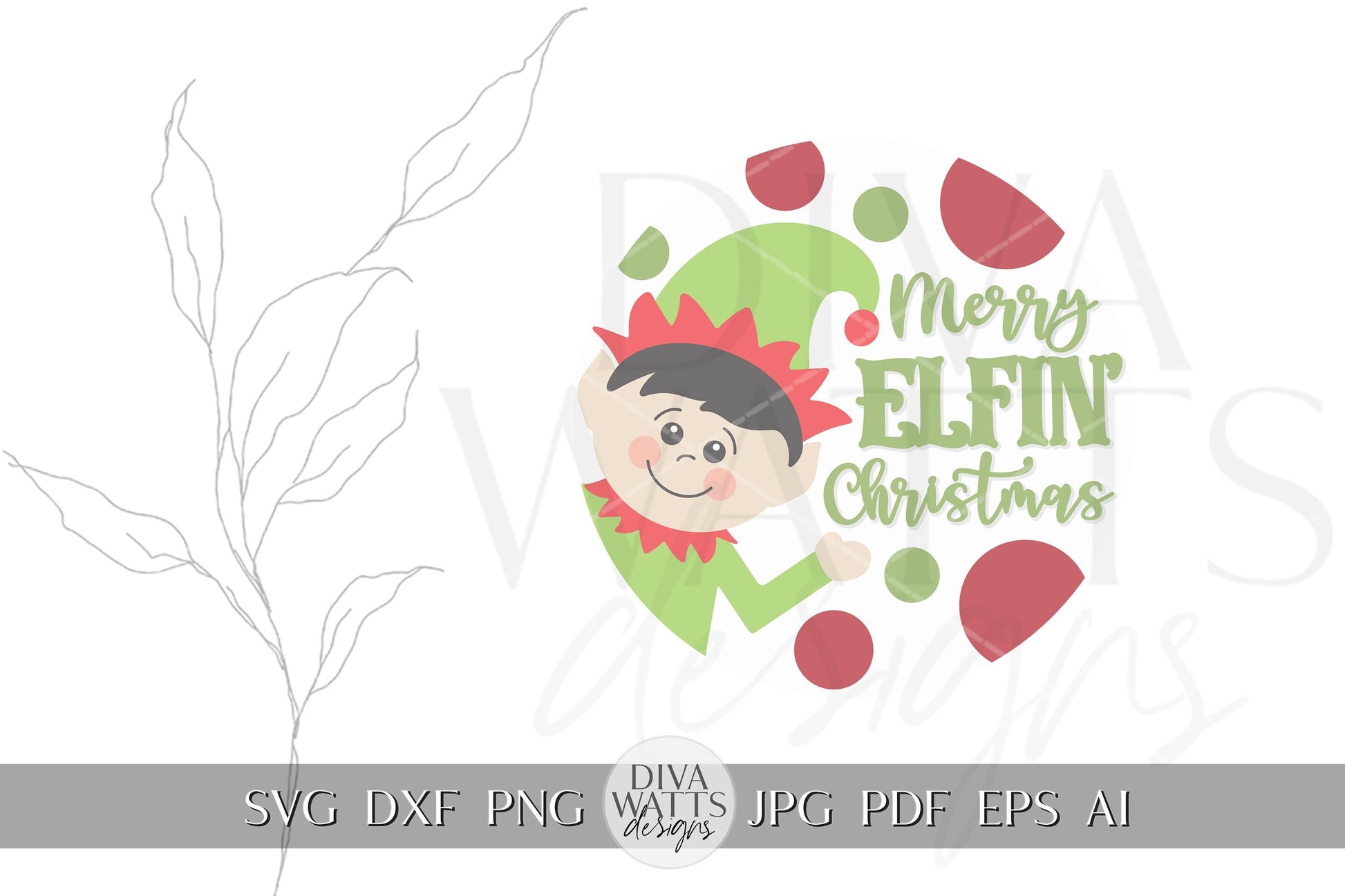 Merry Elfin' Christmas SVG | Cute Elf Christmas Sign Cut File | Holiday SVG for Ornaments, Shirts & Crafts | Cricut and Silhouette