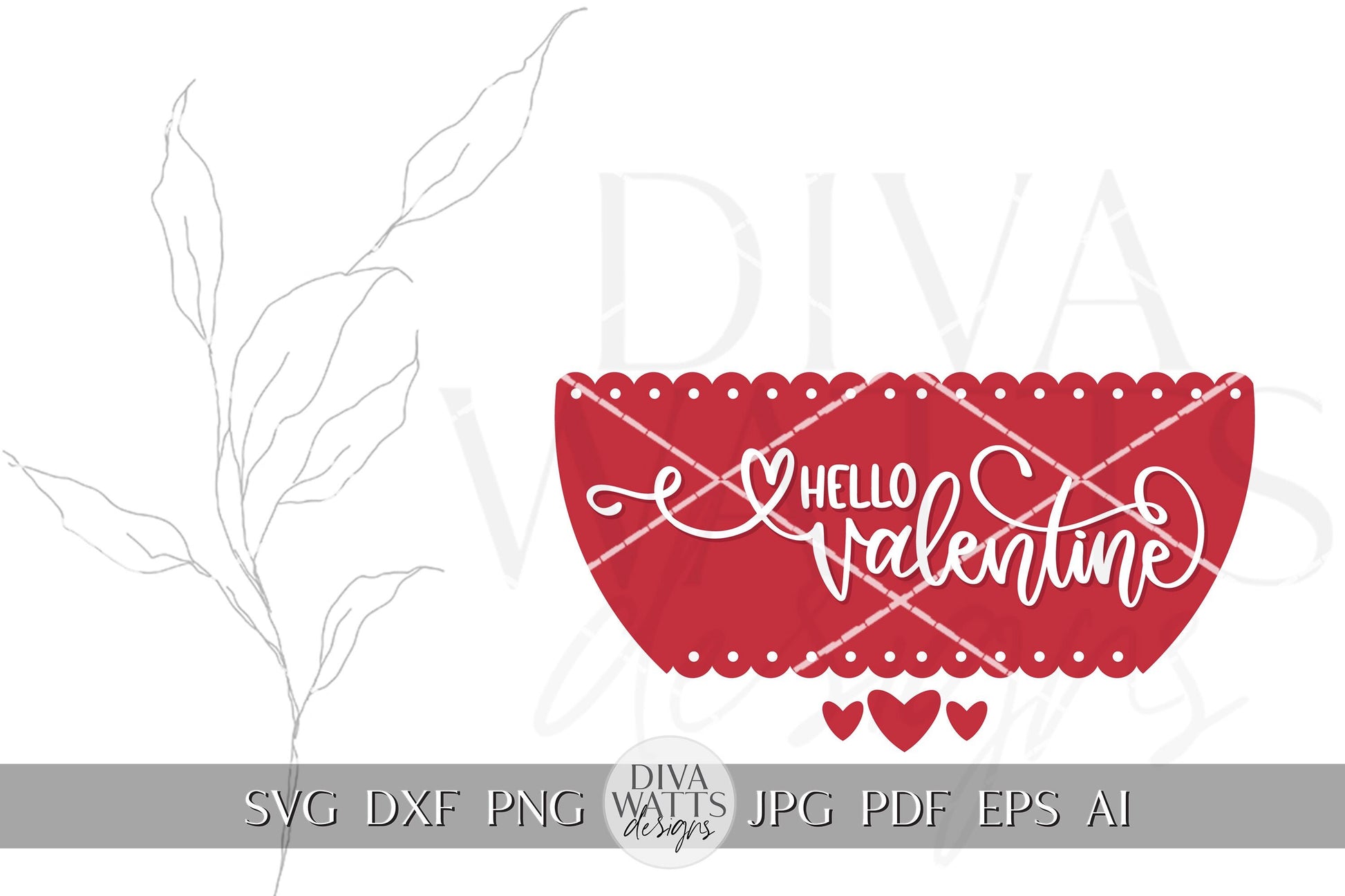 Hello Valentine SVG | Valentine’s Day Round Sign Design | Cricut & Silhouette Digital Cut File | Valentine's Day Door Hanger svg