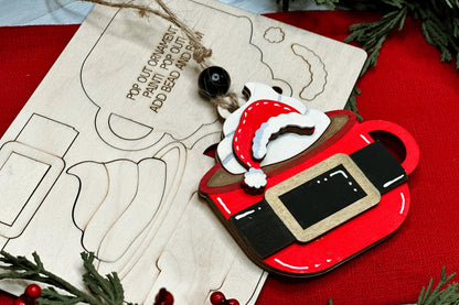 Santa Mug Ornament SVG | Pop-Out Laser Ornament File | Christmas DIY Party Project | DIY Laser File | Ornament Bar Laser File