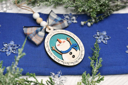 Let It Snow Snowman Ornament SVG File | Pop-Out Snowman Bar Ornament Design | DIY Party Laser Cut File | Snowman Ornament Laser SVG