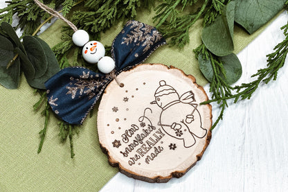 Snowman Ornament SVG - "How Snowflakes Are REALLY Made" Funny Christmas Laser File, Holiday Ornament Design for Laser Cutting