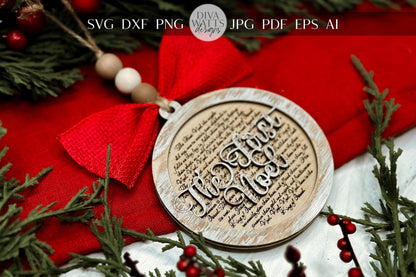 The First Noel Christmas Ornament SVG for Laser Cutting - Beautiful Christmas Carol Round Design | Laser Ornament SVG | Easy Ornament svg