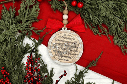 Joy to the World Christmas Ornament SVG for Laser Cutting - Beautiful Christmas Carol Round Design | Laser Ornament SVG | Easy Ornament svg