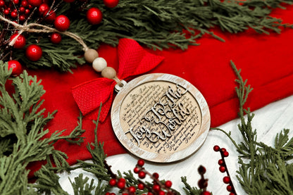 Joy to the World Christmas Ornament SVG for Laser Cutting - Beautiful Christmas Carol Round Design | Laser Ornament SVG | Easy Ornament svg