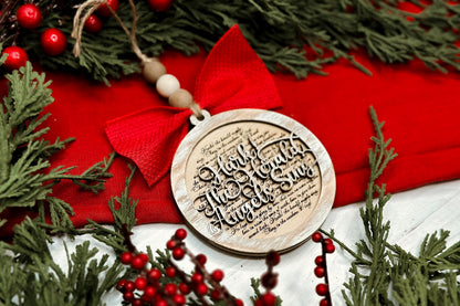 Hark! The Herald Angels Sing Christmas Ornament SVG for Laser Cutting - Elegant Christmas Carol Design | Laser Ornament SVG | Easy Ornament