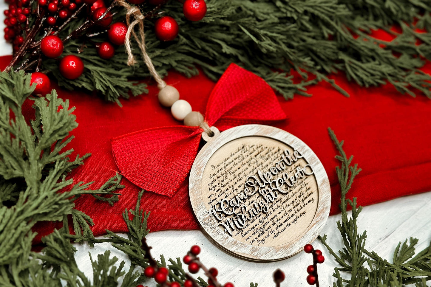 It Came Upon the Midnight Clear Christmas Ornament SVG for Laser Cutting - Detailed Christmas Carol Design| Laser Ornament SVG Easy Ornament
