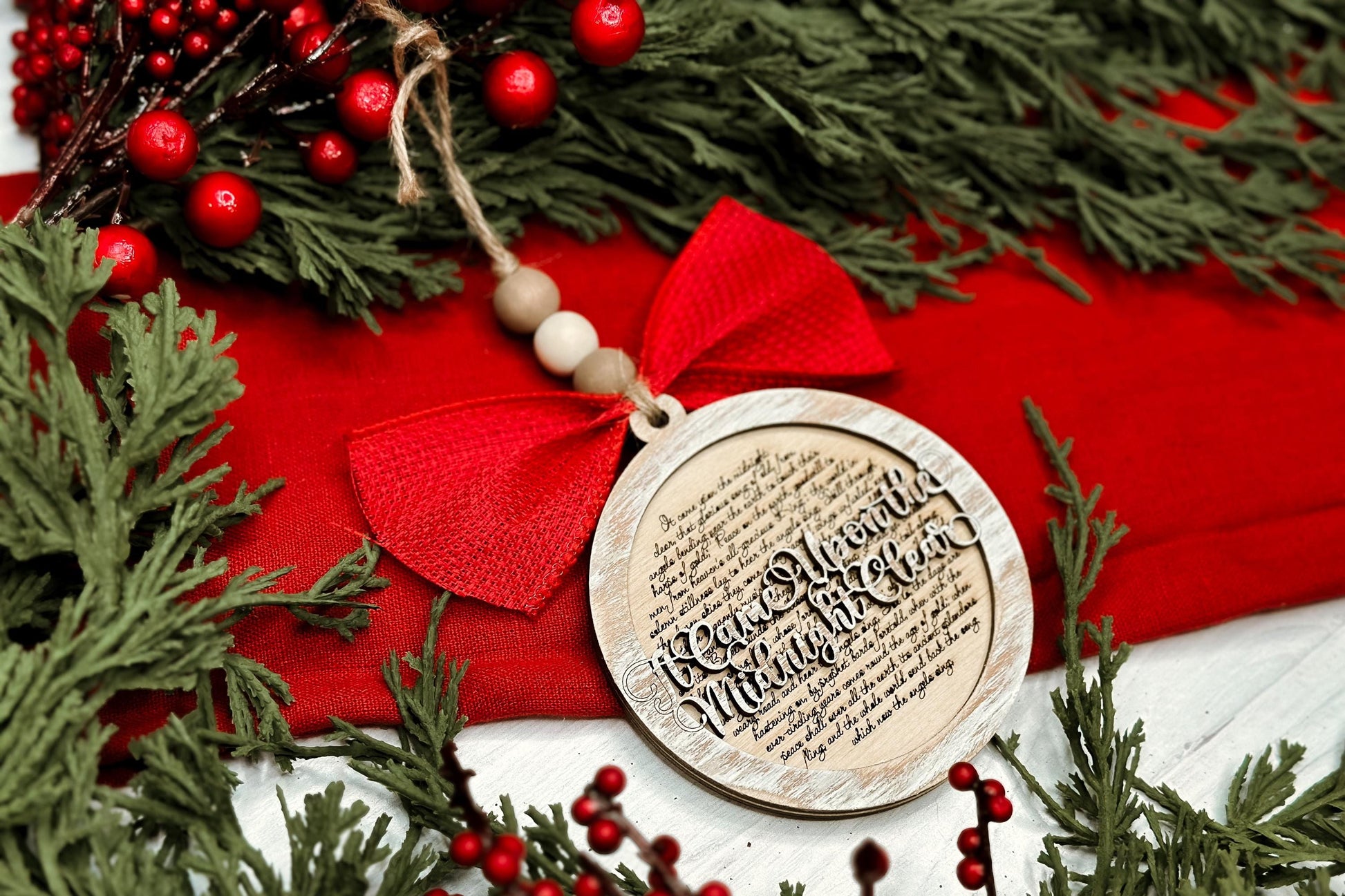 It Came Upon the Midnight Clear Christmas Ornament SVG for Laser Cutting - Detailed Christmas Carol Design| Laser Ornament SVG Easy Ornament