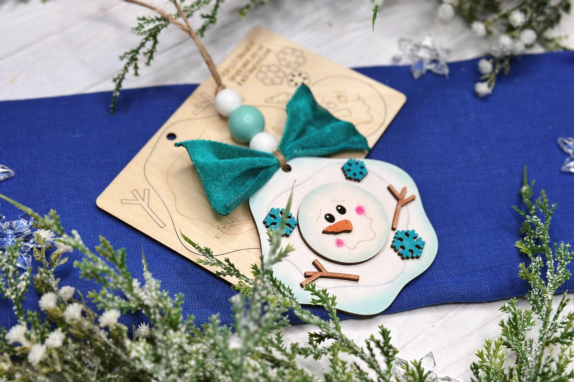 Melting Snowman Pop-Out Ornament SVG for Laser Cutting - Fun and Creative DIY Holiday Craft | DIY Ornament for Holiday Parties diy Ornament