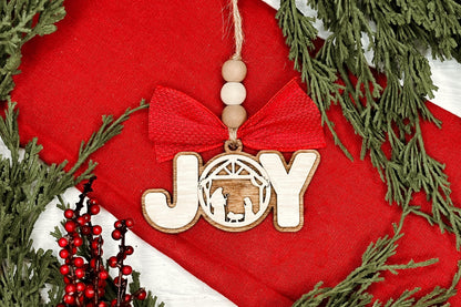 Joy to the World Ornaments SVG for Laser Cutting - Nativity-Inspired Christmas Set | Laser Ornaments SVG | Nativity Ornament SVG | Nativity